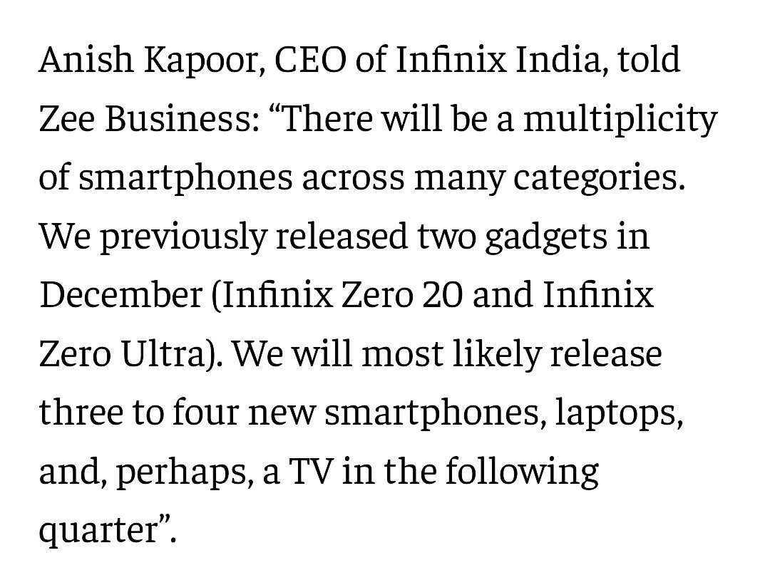 techiekiran_'s tweet image. Infinix plans to launch up to four new smartphones and a Smart TV in the first quarter of 2023
#techiekiran #infinix #newlaunch