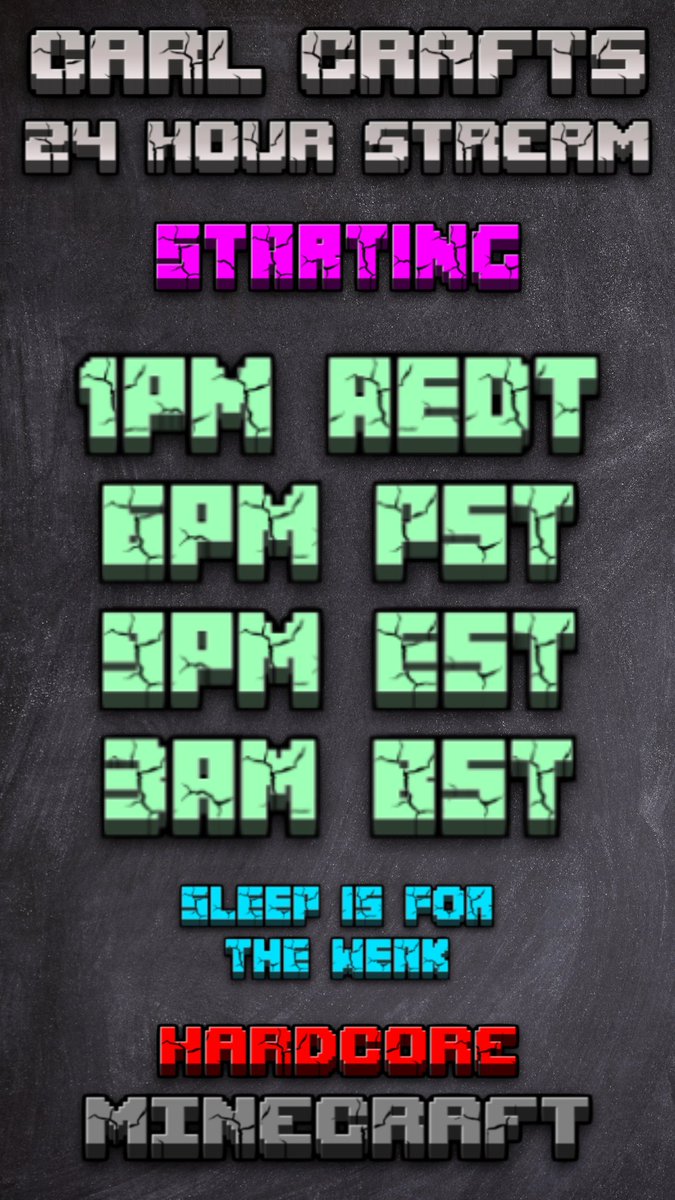 CraftsCarl's tweet photo. I'm doing a 24 hour stream Jan 6th 1pm AEDT - Jan 7th 1pm AEDT. SLEEP IS FOR THE WEAK. https://t.co/49qx1jQGpH