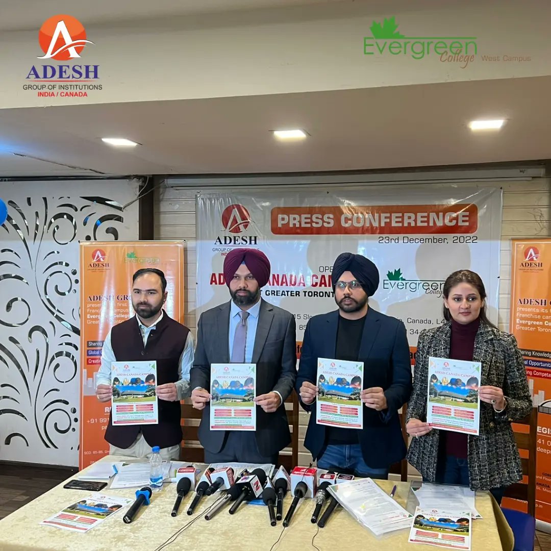AdeshGroup's tweet photo. Adesh Group of Institutions has successfully conducted three press conferences at Chandigarh, Shri Muktsar Sahib and Faridkot regarding Opening of Adesh Canada Campus at Greater Toronto Area. 

We highly thanks to the media persons for the amazing coverage . https://t.co/O6wAgwS2rQ