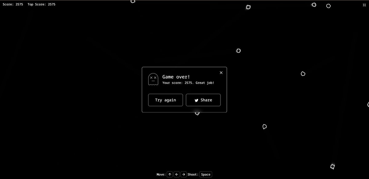 IamThankhun's tweet image. I scored 2575 on #stakefishNftAsteroid. Play it and have a chance to win ETH! #stakefish #ValidatorNFT stake.fish/nft