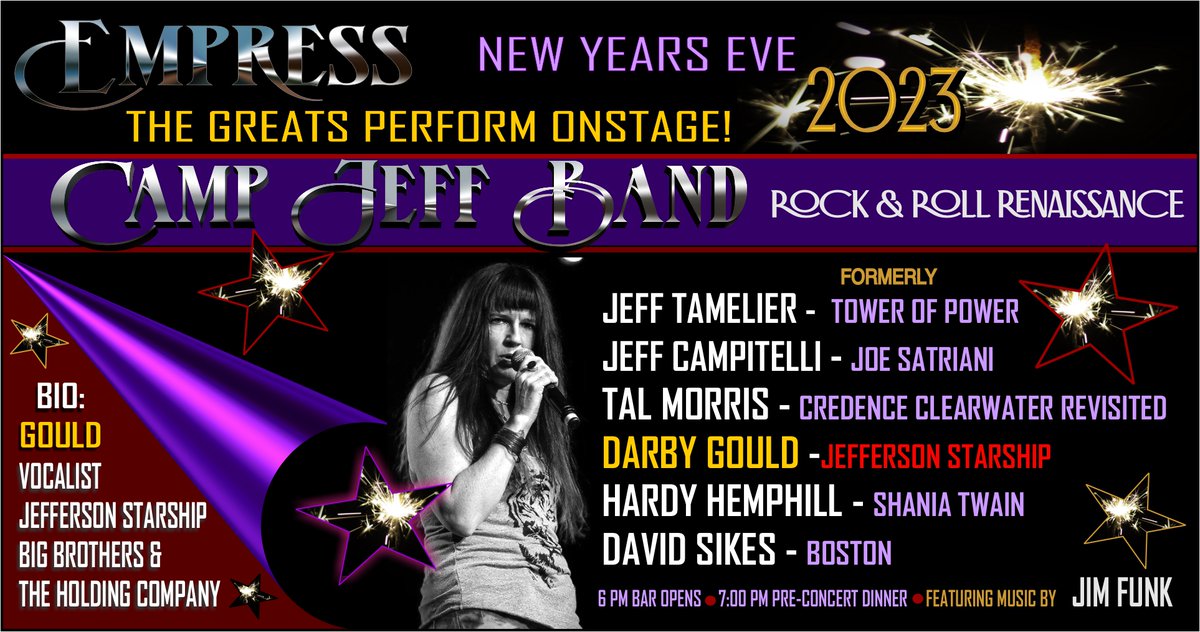 empress_vallejo's tweet photo. Here are the Bios for four of our New Year's Eve Artists! Come and join us for this unforgettable night at the Empress Theatre! https://t.co/hp1NxaySiA
