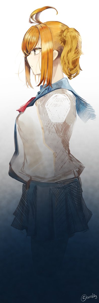 #フォロワーさんの絵を自分の絵柄で描く 

おまたせしました～

@Nietzsche_KMKD先生のオリジナル恋愛ADV「LAST SUMMER ReFrain.」岬 菜生さんでした

のりのよい友人が一緒に描いてくれたので一緒に張らせていただきます。

←solokitsune →宇薙先生@_una123

https://t.co/76IuHuotrC 