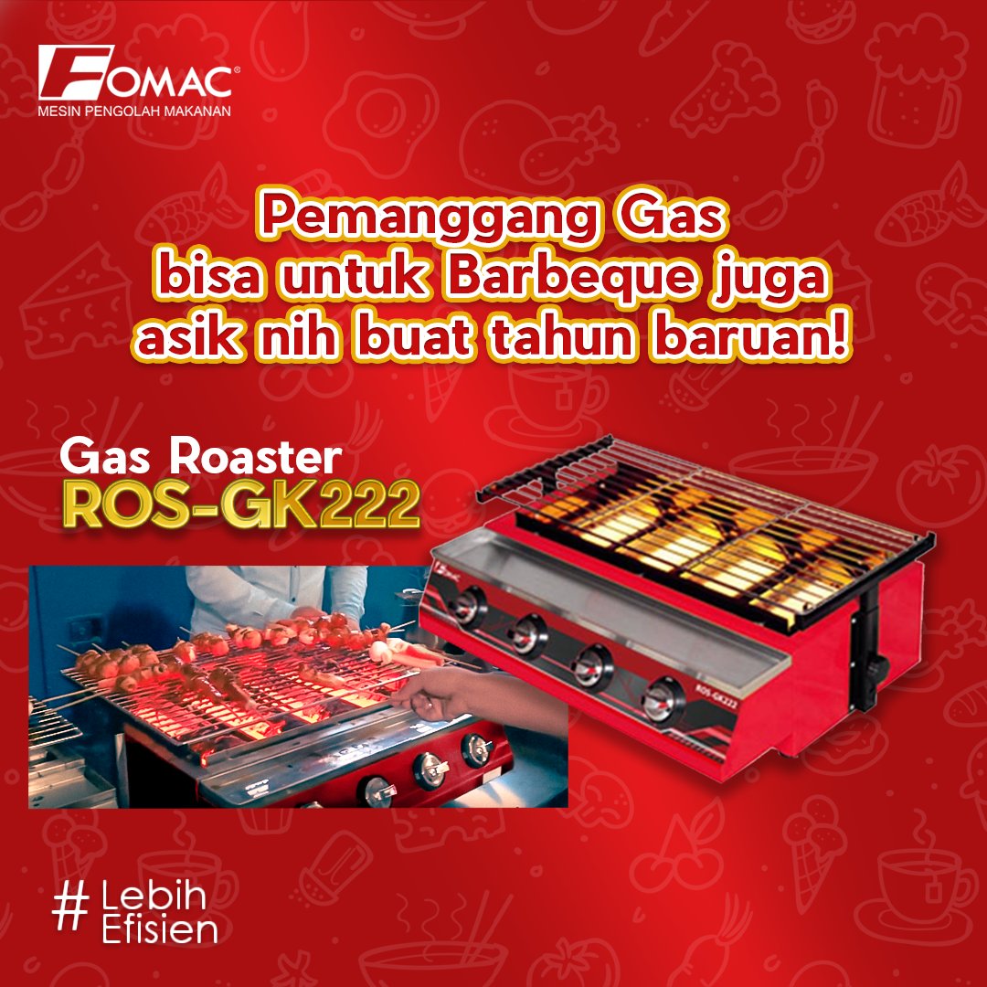 fomac_id's tweet photo. Barbeque Asik untuk Tahun Baruan dengan Pemanggang Gas ROS-GK222 dari FOMAC !!

Kunjungi website FOMAC di https://t.co/LUWZgaSn6n untuk selengkapnya!

#fomac #mesinpengolahmakanan #panggangan #kuliner #fyp #trend #foryourpage #food #makanan #gas #roaster https://t.co/LnVlsxAGLL