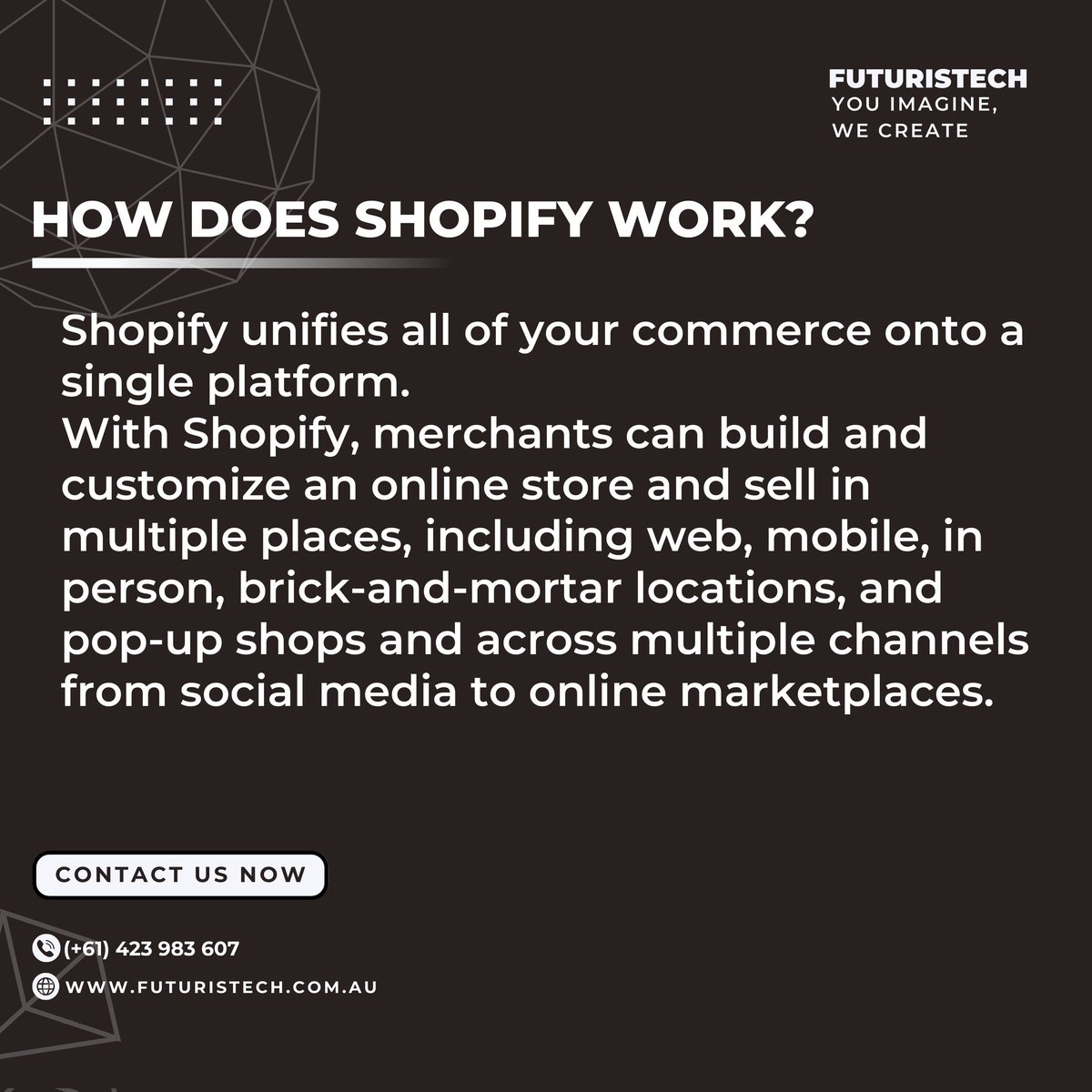 futuristechpty's tweet image. 2/2
Shopify Development
💻 Visit our Website : lnkd.in/djT-EYAK ✨
.
.
.
#devopsservicesaustralia #futuristech #devopsengineer #itservicesprovider #culture #problemsolving #itservicesprovider #itcompany #services #software #work #security #cmsdevelopment #shopifystore