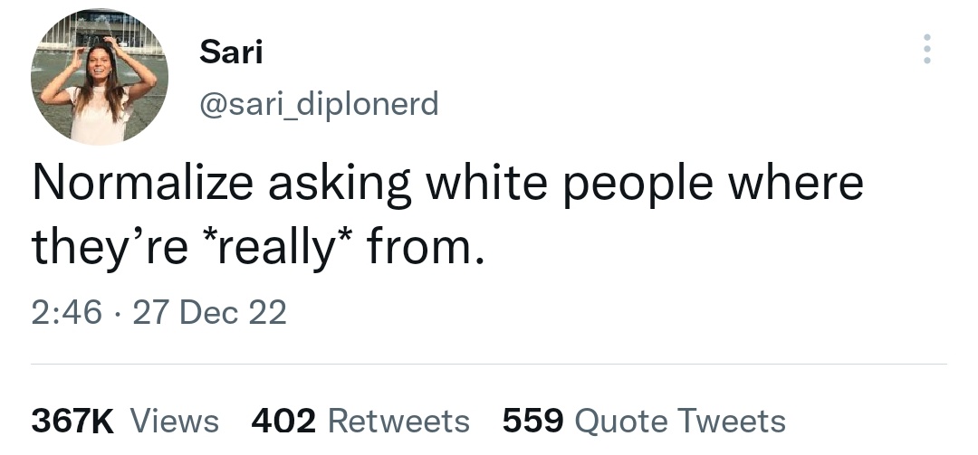 If there’s one thing white people really hate, it’s explaining in detail where their grandparents are from.