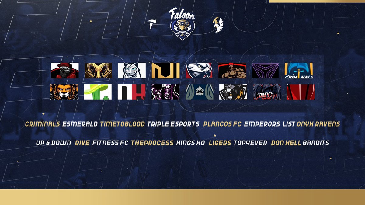 Falcon Championship
" الانديه المشاركه في البطوله "

@lTONHl 🎨