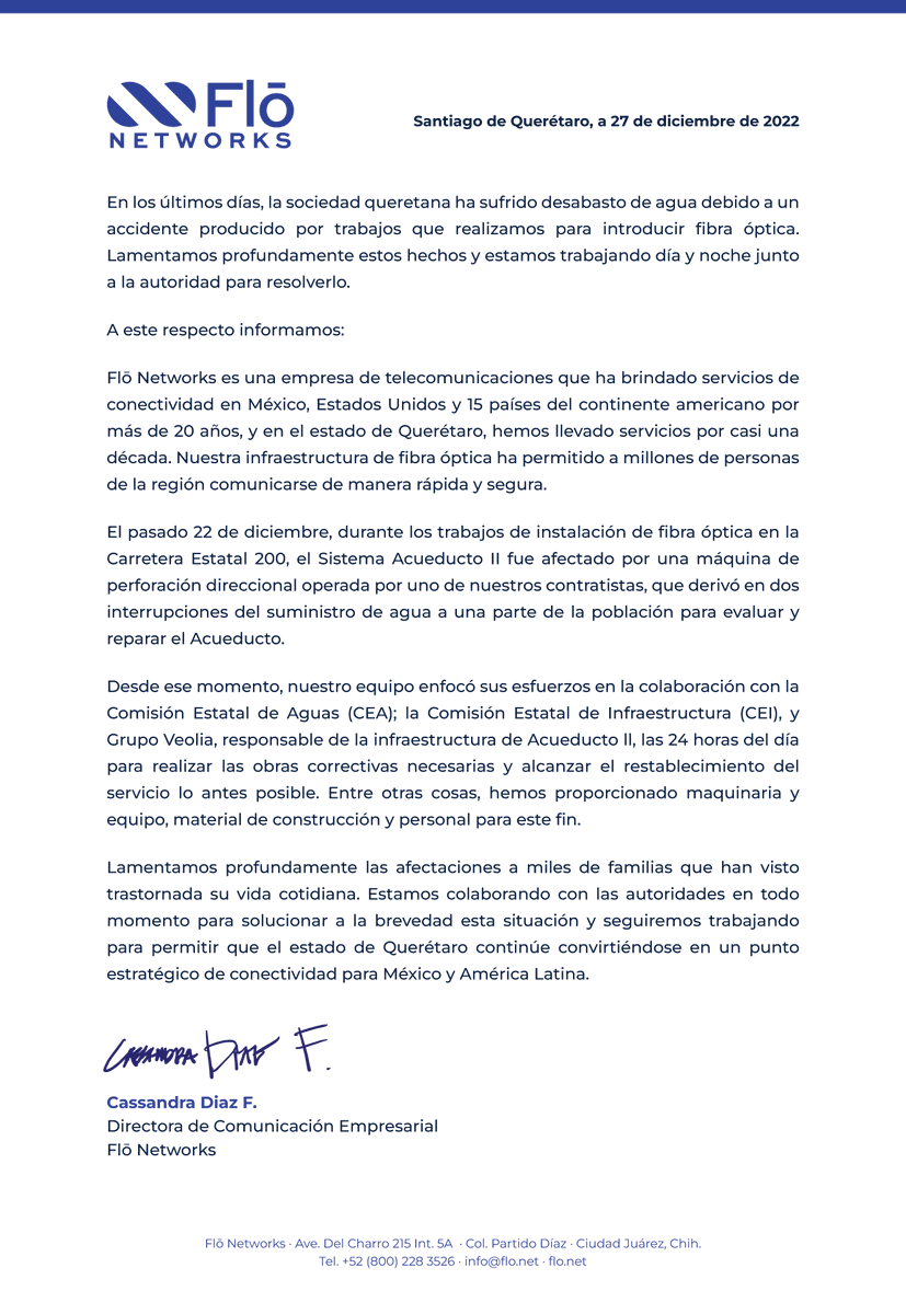 Acerca de la situación en Querétaro.