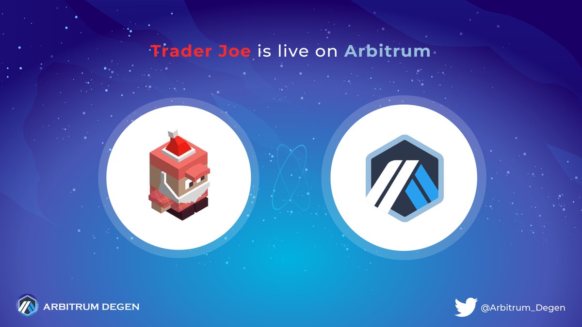 📌 <a href="/traderjoe_xyz/">Let's F***ing Joe (formerly Trader Joe)</a> is now live on <a href="/arbitrum/">Arbitrum</a> 

#Arbitrum #ArbitrumDegen
x.com/traderjoe_xyz/…
