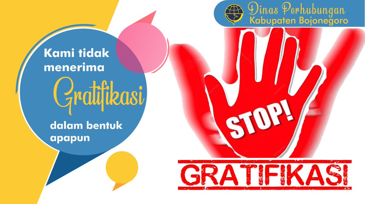 DishubBjn's tweet photo. kami tidak menerima gratifikasi. STOP GRATIFIKASI! https://t.co/QlfiePRhFB