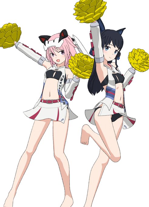 よろむつにblenderでチア衣装作ったから着せてみたっす!
レンダリング一発で狙い通りの影でるときもちいいい～! 