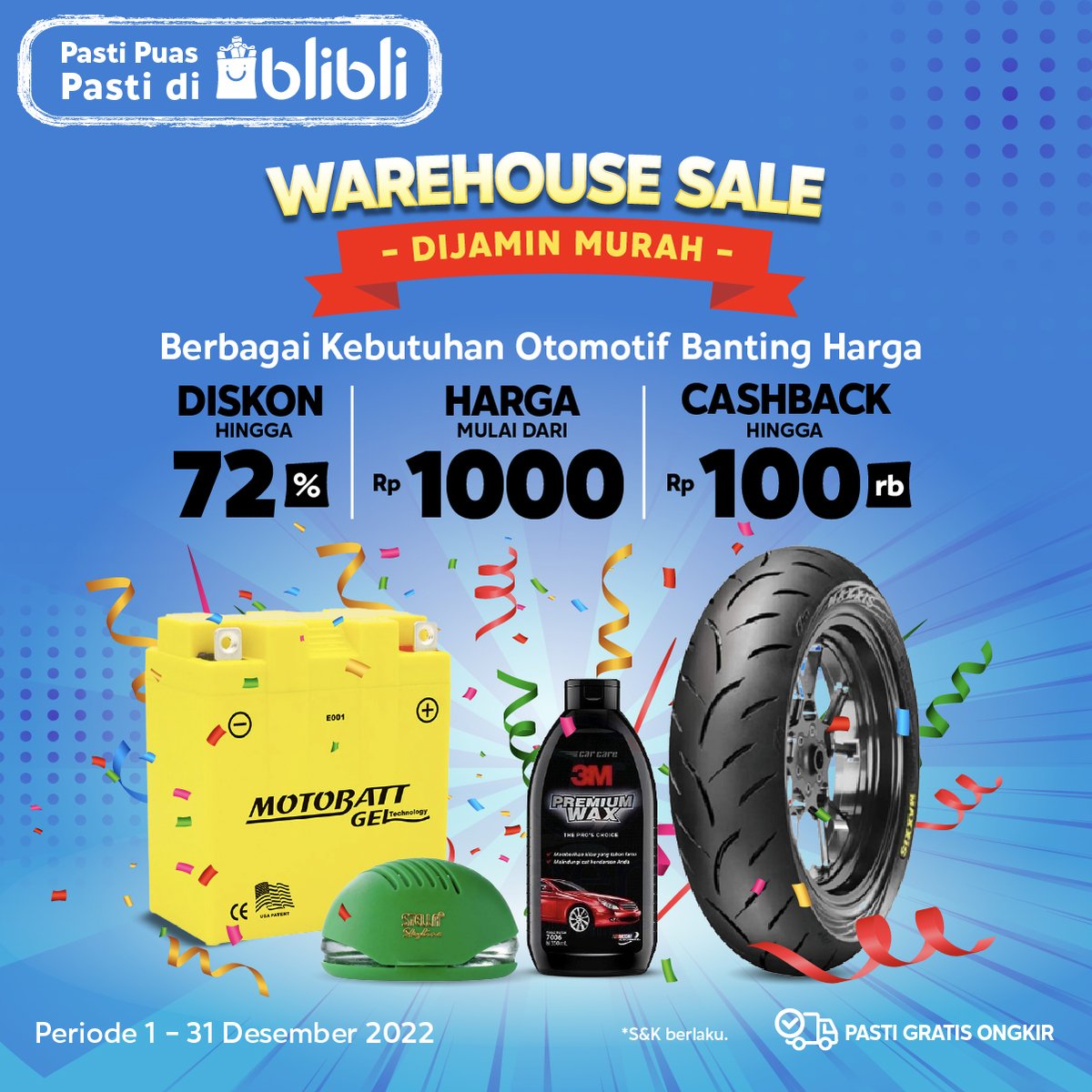 bliblidotcom's tweet photo. Ada yang mau 100 ribu?! 𝑵𝑲𝑲𝑪𝑯𝑰 yuk, Nanti Kita Kasih Cepek Hari Ini! 

- REPLY dgn sebut 1 barang yang ada di mobil
- FOLLOW aku + RT LIKE tweet ini
- Pemenang acak

Cuci gudang alat otomotif, harganya manteb2 bingit! Klik https://t.co/fV6eJNtX74 #BlibliOTO https://t.co/pKlO2Z96Ft