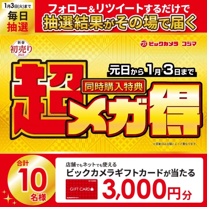 🎍新春 初売り2023🎍 超メガ得！まとめてお得な 最大20%引き 抽選で