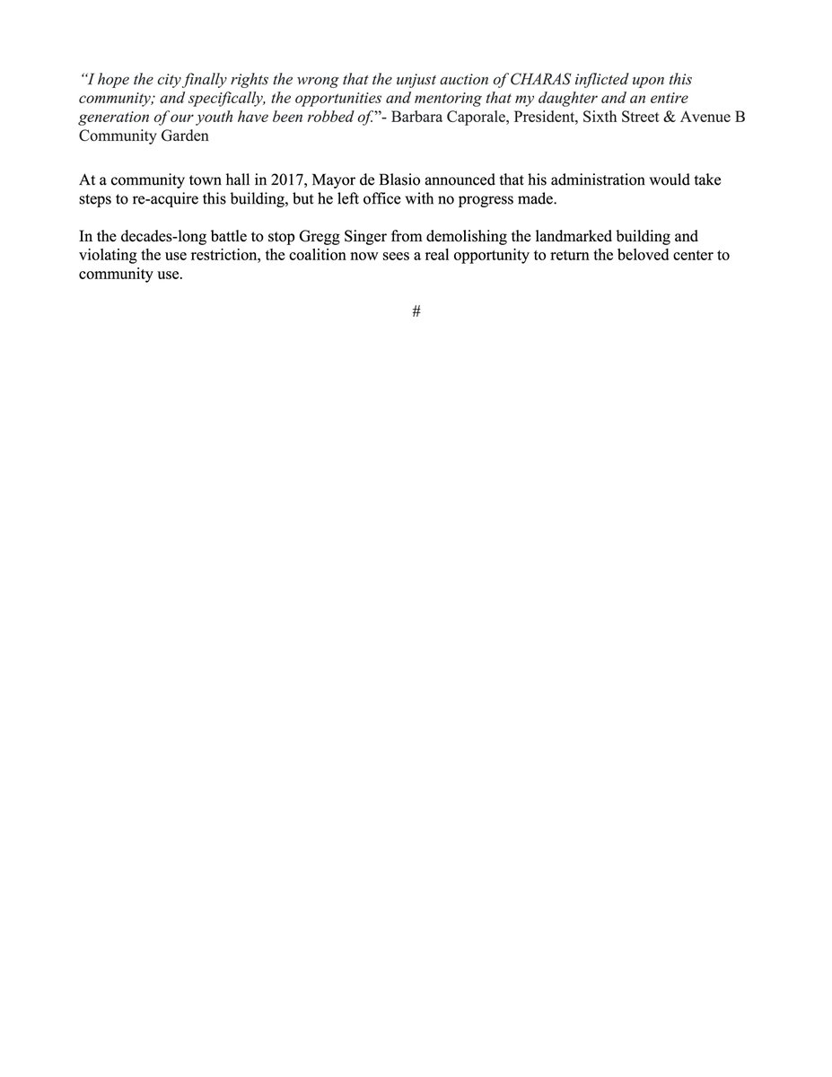 MoRUSNYC's tweet photo. Update from Save Our Community Center CHARAS/former P.S. 64 #SOCCC64:
Gregg Singer, the developer who purchased the building that housed #CHARAS / #ElBohio at city auction over two decades ago has been found in default of his mortgage and the property has been foreclosed... https://t.co/Z3dCtRXA61