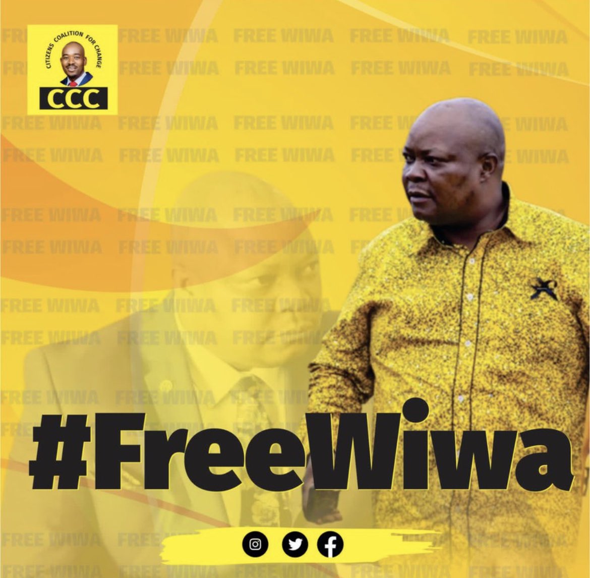 advocatemahere's tweet photo. 🟡Dear @peterndoro, 

Hon @JobSikhala1 is a Zimbabwean political prisoner jailed without trial for 197 days for defending Moreblessing Ali who was murdered for her politics. 

Help us draw the world’s attention to his plight with a RETWEET. 

We demand his release! #FreeWiwa https://t.co/qDyTFy4gat