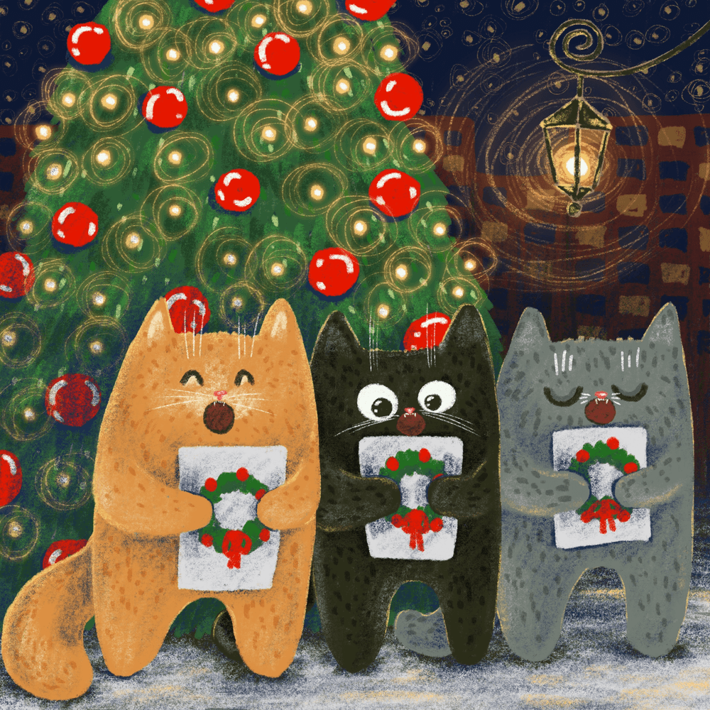 We just collected "Cat Caroling" for the Girlies NFT Female Art Fund! 🌸

🎨Art by <a href="/artncraftbyjul/">Julia Sol || Mother of Cats</a>
🐈Collection opensea.io/collection/jul…

#WomenInNFTs #NFTs #catart