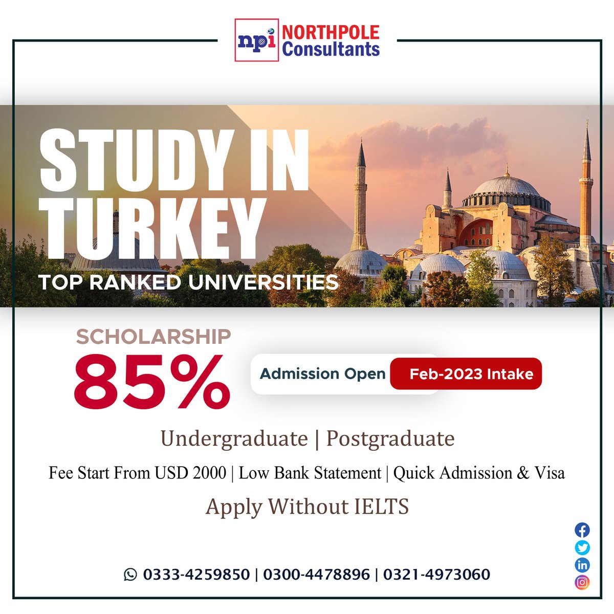 ConsultantsNpi's tweet photo. 🎓🎓🇹🇷🇹🇷🇹🇷🎓🎓

#StudyinTurkey🇹🇷 and win up to 85% of #scholarships in #Undergrad and #postgrad degree programs. Apply now for the world's highly employable #degreeprograms with exceptionally low tuition fees and living costs. 

#studyinturkey2023
#npiconsultantspakistan
#turkey https://t.co/2sHftcAPub
