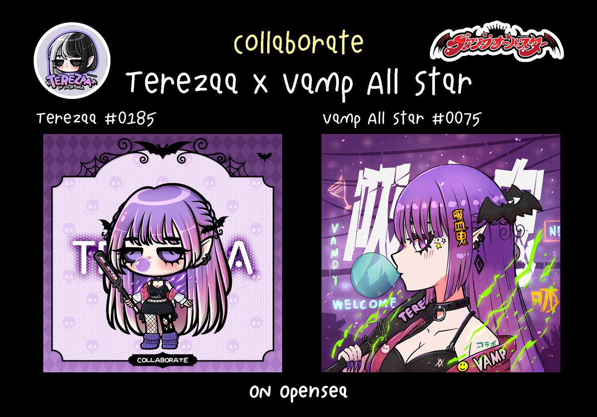 เมื่อแวมป์ไพร์มาเจอกัน
คอลแลปตัวแรกของคอลใหม่เทเท
😈Terezaa x Vamp all star😈
ปล่อยผี 21.00 น. 28/12/65 คืนนี้
กำ ETH ไว้รอเลยค่าาาา
.
 Collabarate with <a href="/cryptovampire28/">Crypto Vampire.Eth 🍀</a>
คอลเลคชั่น :
opensea.io/collection/ter…
opensea.io/collection/vam…
.
#Terezaa #Vampallstar #NFTCommumity