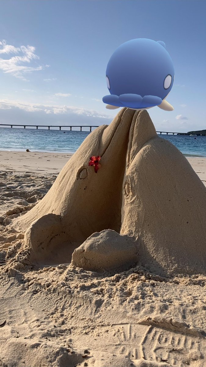 MaroPokego's tweet image. 浜辺でAR📷🌊