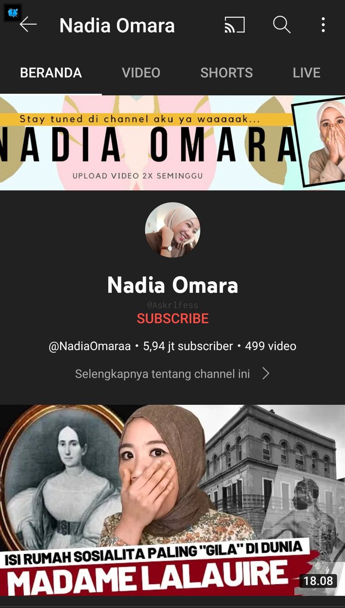 [askrl] kalian ada yg suka nonton video2nya nadia omara? Saranin dong yg seru ditonton yg mana wkwkw