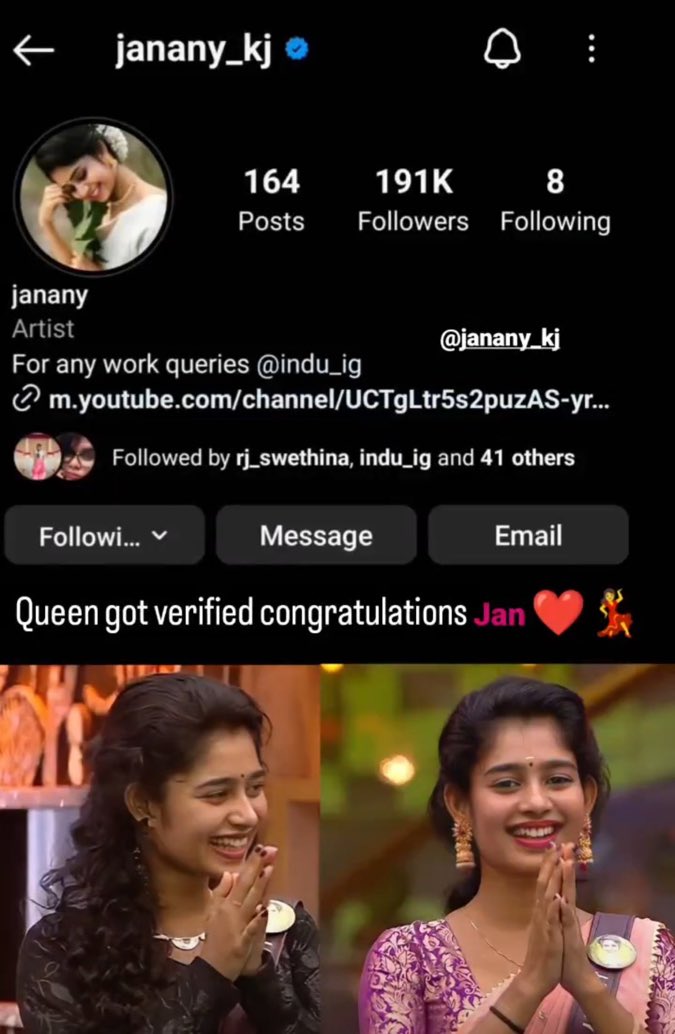 Our Star Girl Got Verified ☑️ @imjananykj #Janany #WeLoveJanany #JananyArmy