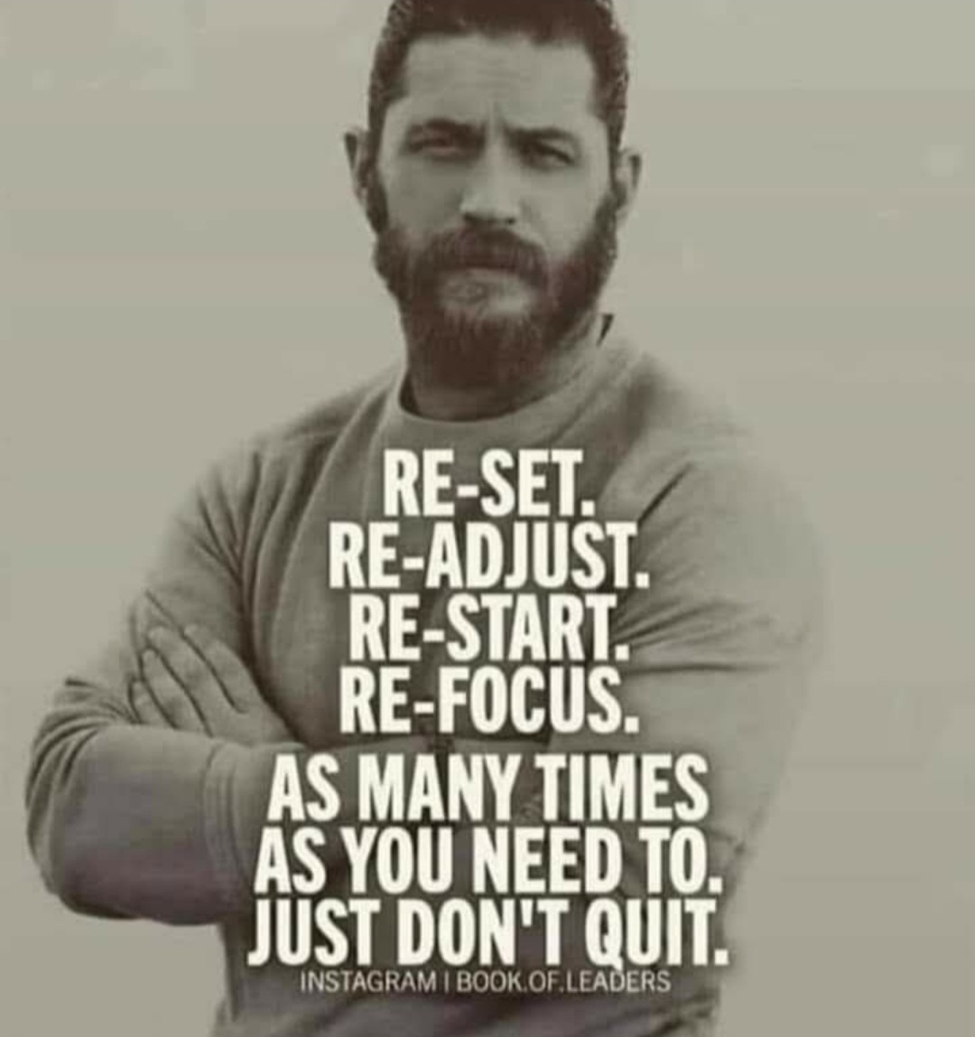 You've got this....
#reset #readjust #restart #refocus #justdontquit #fibromyalgia #cfs #fibromyalgiasupportbymonica