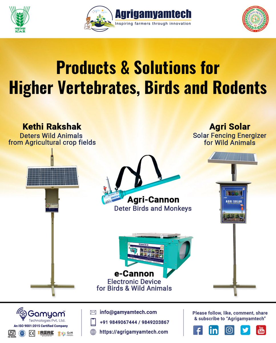ABRConserv's tweet image. #Agriculture #Inventions #Protectcrops #Deter #Wildanimals #Birds #Monkeys #Happyfarmers #PJTSAU #ICAR #Agrigamyamtech