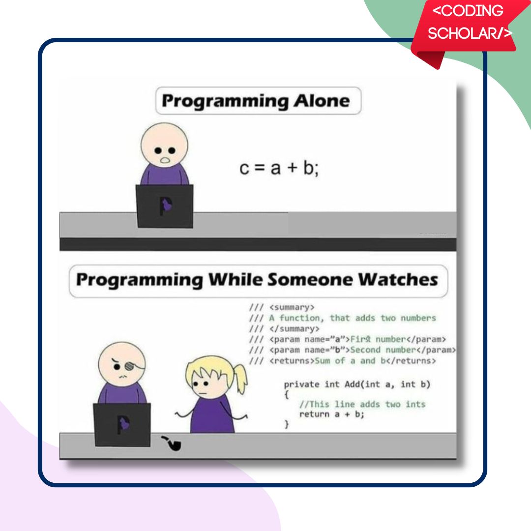 coding_scholar's tweet image. Struggles of a Programmer 👩💻👨💻
Follow @coding_scholar for such more content 😇
#Coding #programming #programmer #SoftwareDeveloper #Memes #codingisfun #codingmemes #programmingmemes #webdeveloper #webdevelopment #python #javascript #programminghumor #laugh #lol