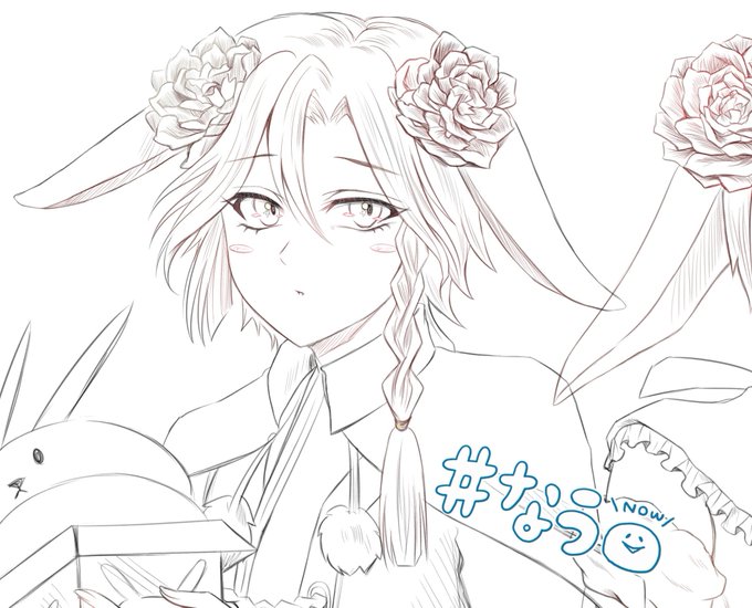 #線画
お正月のイラスト描いてまーす 