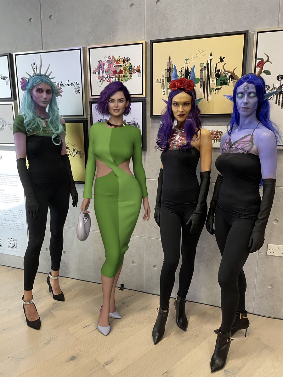 Me and other avatars at the opening of the first ever NFT shop in the world  by @FTNFT1 in <a href="/MallofEmirates/">Mall of the Emirates</a> .
⠀
#metaverseinfluencer #virtualavatar #virtualreality #AugmentedReality