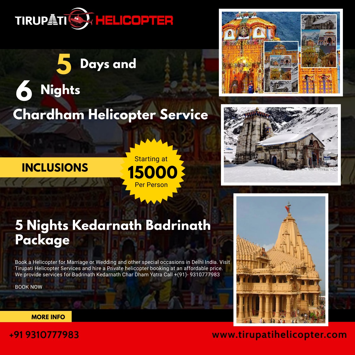 5 Nights Kedarnath Badrinath Package
visit : tirupatihelicopter.com

contact us - Book Helicopter
+91 9310777983
info@tirupatihelicopter.com
#KedarnathBadrinath
#HelicopterBookingMarriageDelhi #Helicopter #rent #bookhelicopter #delhi #marriagebooking