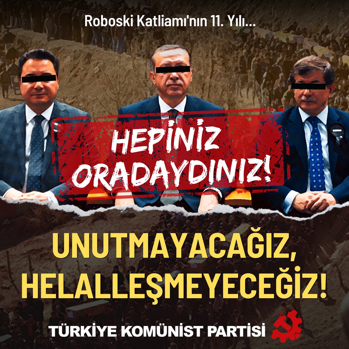 #Roboski katliamının üzerinden 11 yıl geçti, sorumlular hâlâ aramızda... 

Ellerinin kanına bakmadan Doğu Mitingleri düzenliyor, utanmadan "Serok Ahmet" anekdotları anlatıyorlar... 

Katliamlardan katliam, AKP'den AKP beğenmeyeceğiz.
Helalleşmeyeceğiz, hesap soracağız.