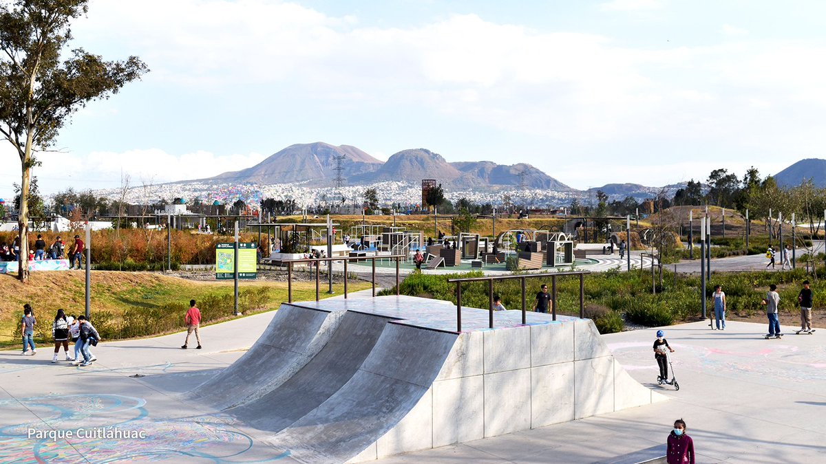 turismocdmx's tweet photo. Para los deportistas que aman el skate, en #LaCiudadQueLoTieneTodo se puede disfrutar de  increíbles espacios que, el @GobCDMX rehabilitó para el disfrute de todas y todos.

☀️Parque Cuitláhuac 
✨Skatepark Lele
⭐️Parque de Cultura Urbana (PARCUR)

¡Ven a conocerlos! https://t.co/qexK5IyEgV