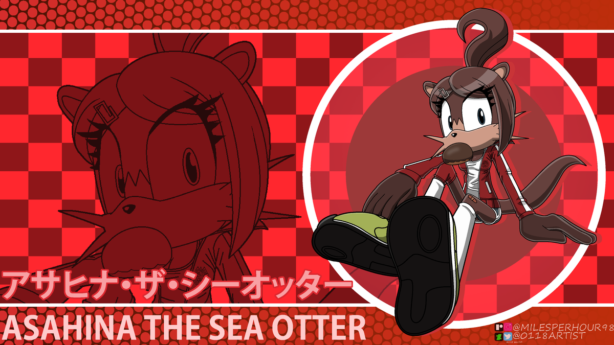 0118artist's tweet photo. Aoi Asahina the Sea Otter (アサヒナ・ザ・シーオッター)🦦 -Yuji Uekawa style #SonicTheHedgehog #Sonicchannelstyle #Sonicstyle #ソニック・ザ・ヘッジホッグ #Danganronpa #DanganronpaTriggerHappyHavoc #ダンガンロンパ #AoiAsahina #朝日奈葵 #Crossover #ArtistonTwitter #art #0118artist https://t.co/riMExQ2KLe
