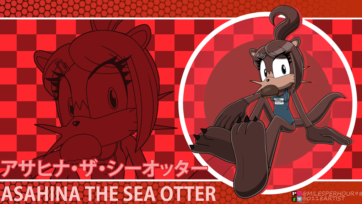 0118artist's tweet photo. Aoi Asahina the Sea Otter (アサヒナ・ザ・シーオッター)🦦 -Yuji Uekawa style #SonicTheHedgehog #Sonicchannelstyle #Sonicstyle #ソニック・ザ・ヘッジホッグ #Danganronpa #DanganronpaTriggerHappyHavoc #ダンガンロンパ #AoiAsahina #朝日奈葵 #Crossover #ArtistonTwitter #art #0118artist https://t.co/riMExQ2KLe