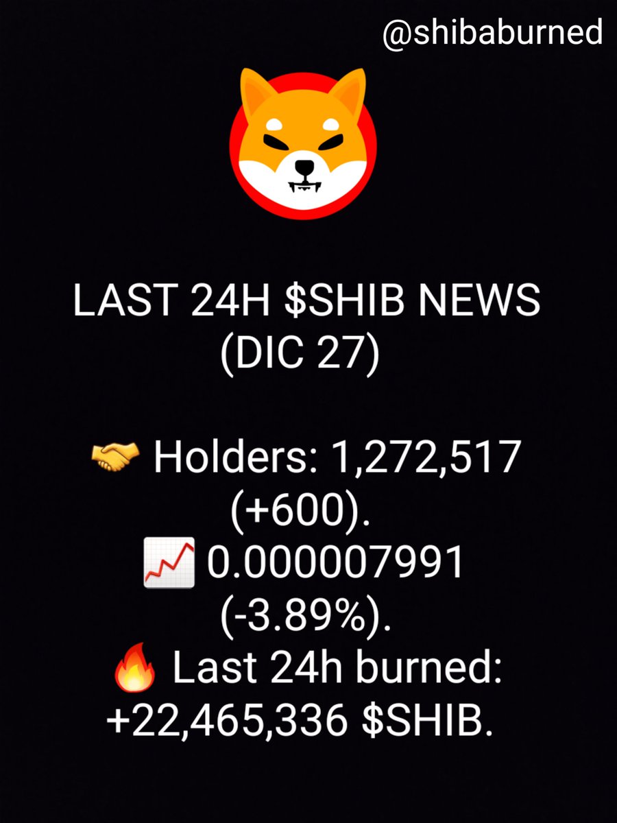$SHIB NEWS DECEMBER 27

#SHIB #shiba #shibainu #SHIBARMY