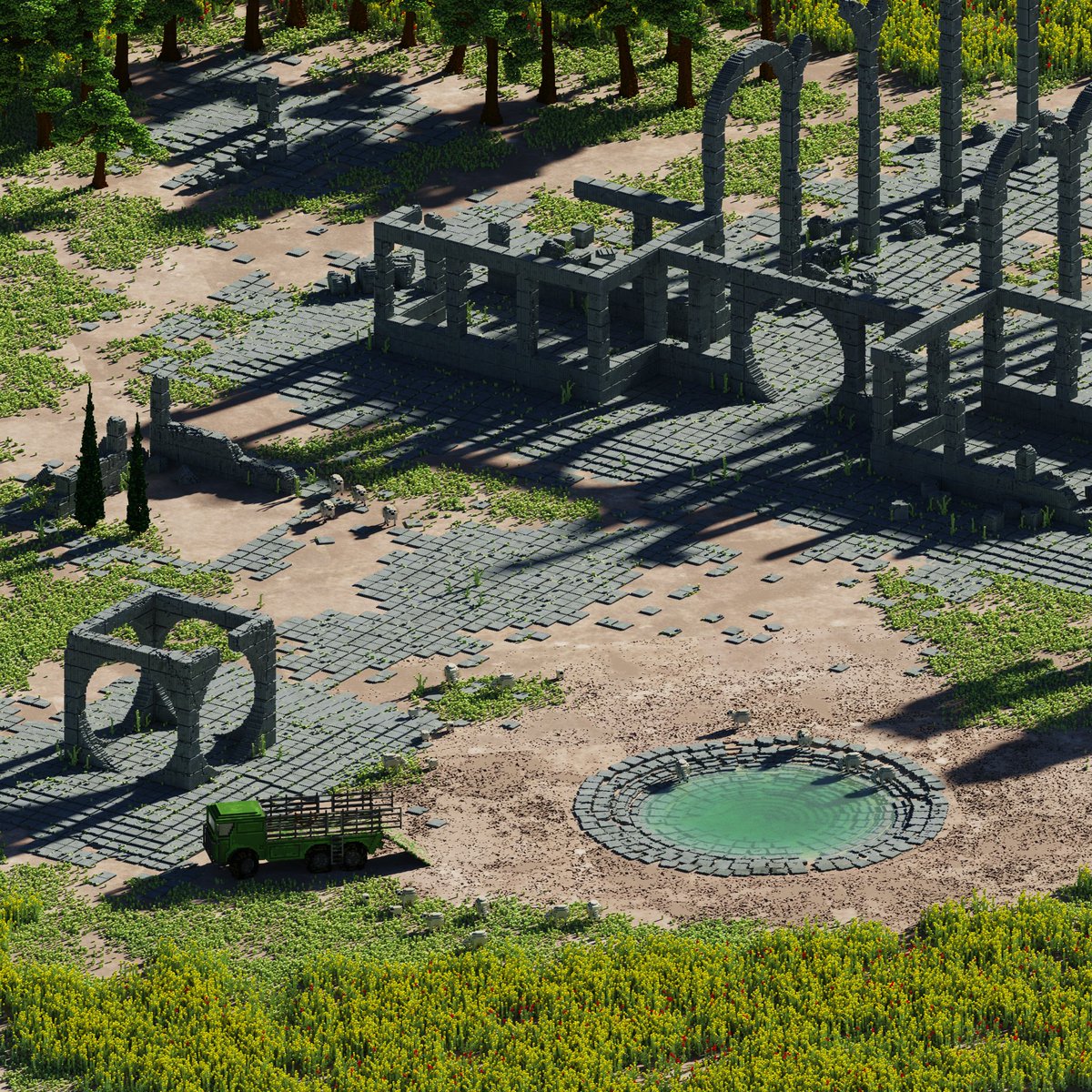 Hard_Cover's tweet photo. Ruins
#3dart #magicavoxel #magicavoxelart #voxel #voxelart #voxels #isometricart #isometric #concrete #building #architecture #brutalism #brutalist #decay #naturalism #sheeps #truck #waterpoint https://t.co/0MN1qxnZjN