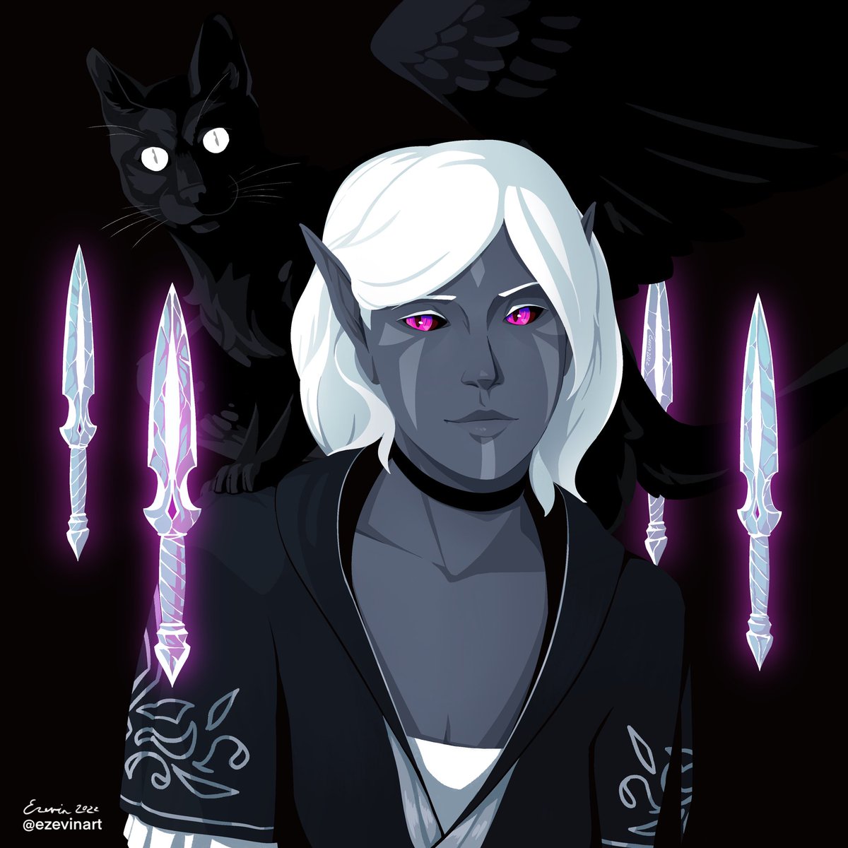 Ezevinart's tweet image. A lot of thing has changed #drow #cat #tressym #warlock #dnd #dndcharacter