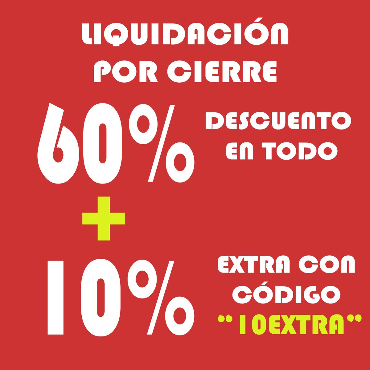 Parece una inocentada, pero no lo es
60% de descuento mínimo en TODOS los productos + 10 de descuento adicional con el código 10EXTRA
vivaelcole.com

#liquidacion #liquidaciontotal #liquidacionporcierre #ultimasunidades #ultimosdias #papeleria #materialescolar