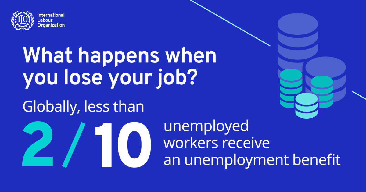 Unemployment benefits play a fundamental role in preventing individuals from falling into poverty.

Yet, only 18.6% of unemployed workers around the 🌎 receive unemployment benefits.

↪️ Social protection is key to ensure people's well-being &amp; rights  👉 ow.ly/j33T50L5YBR