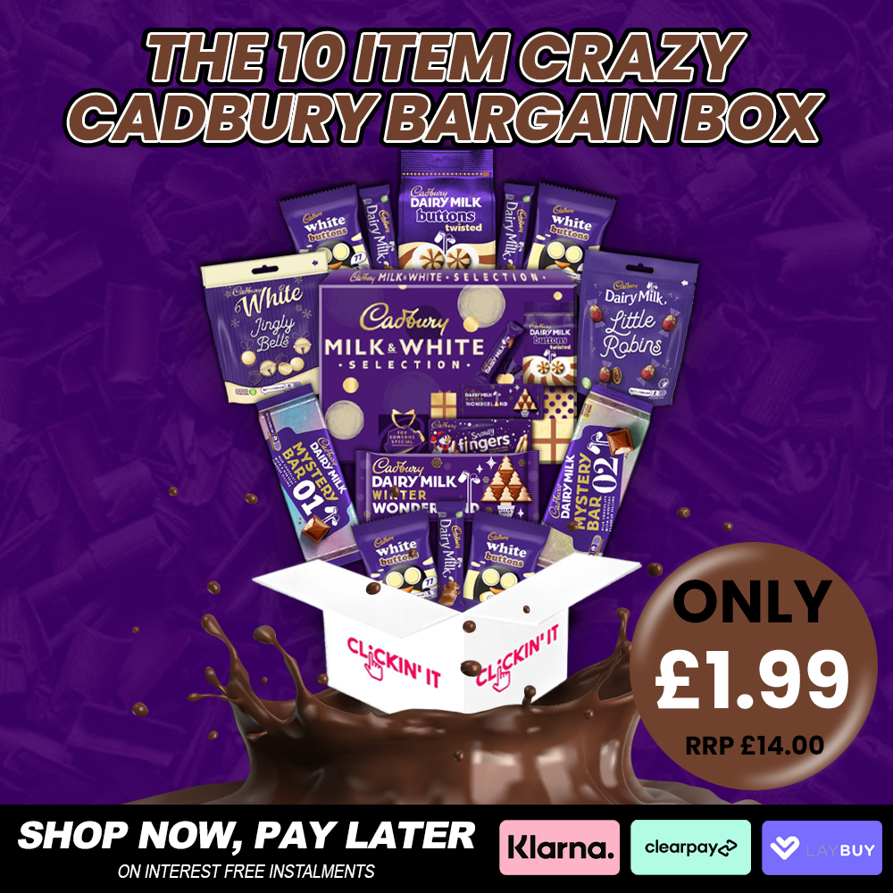 🚨 NEW DAILY DEAL 🚨

The 10 Item CRAZY CADBURY BARGAIN BOX! 📦

Cadbury Selection Box ✅
Mystery Bars ✅
Chocolate Buttons &amp; So Much More ✅

Shop now using the link below 👇
clickinit.co.uk
