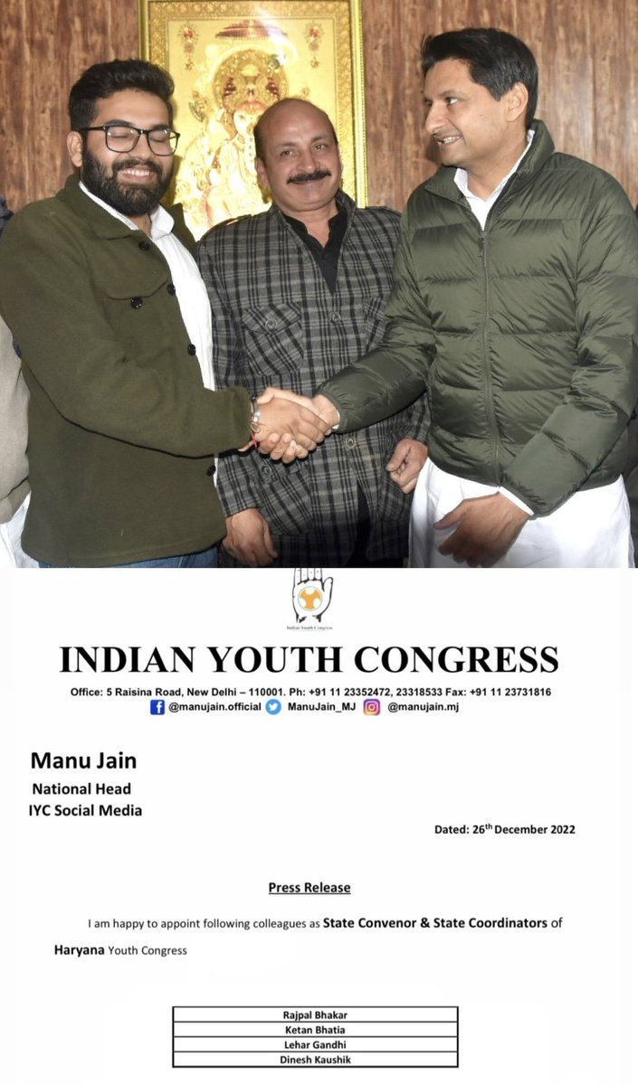 Karanbirspeaks's tweet photo. Congratulations Big brother and good luck for new responsibility 
@KetanBhatiaa https://t.co/hUbSp3K5m3