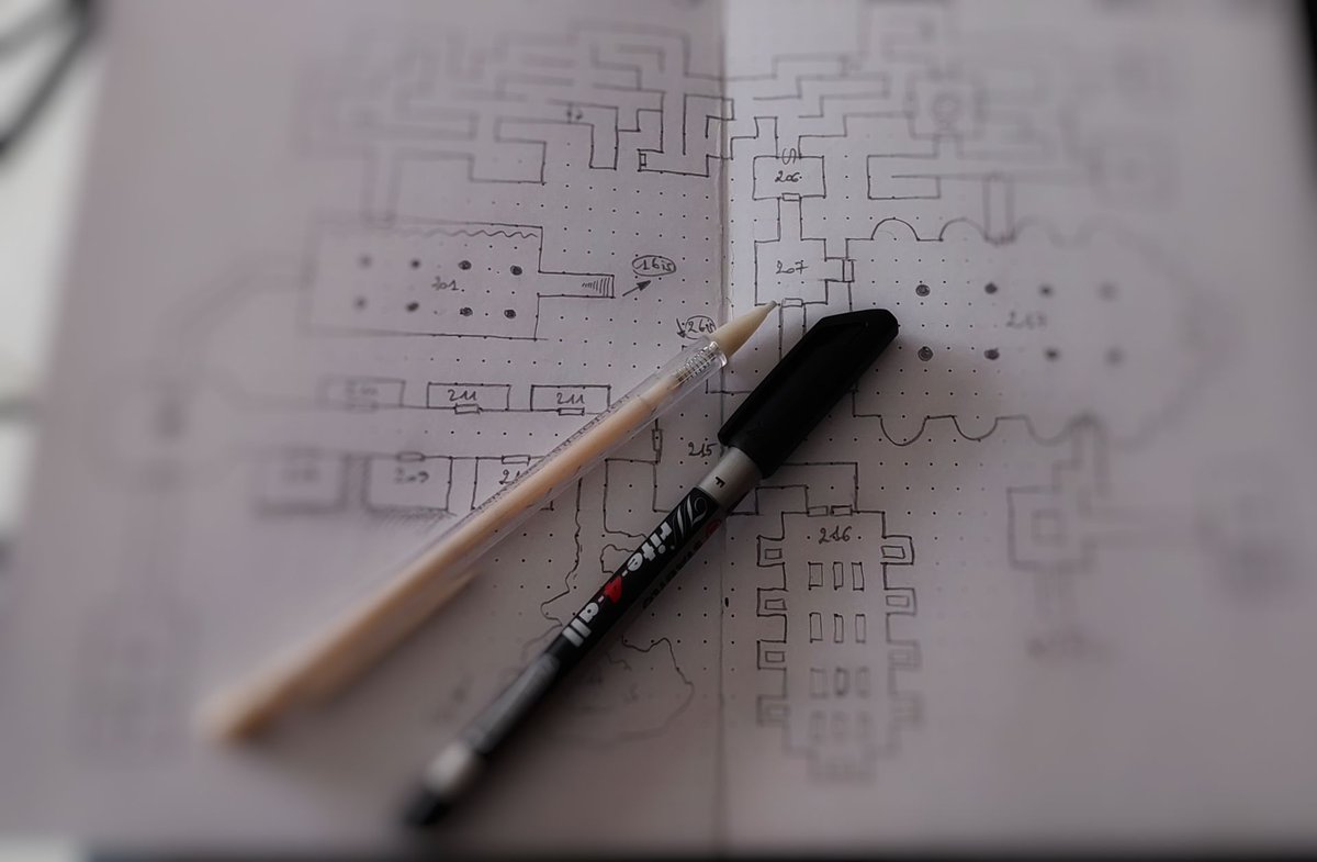 My last #wipwednesday is dedicated to #dungeon23 and I'm also planning my other creations for january: a necromancer lair and maybe a bunch of NPCs for a Phandalin campaign. More on my Ko-fi! ko-fi.com/xapur 
What about you?