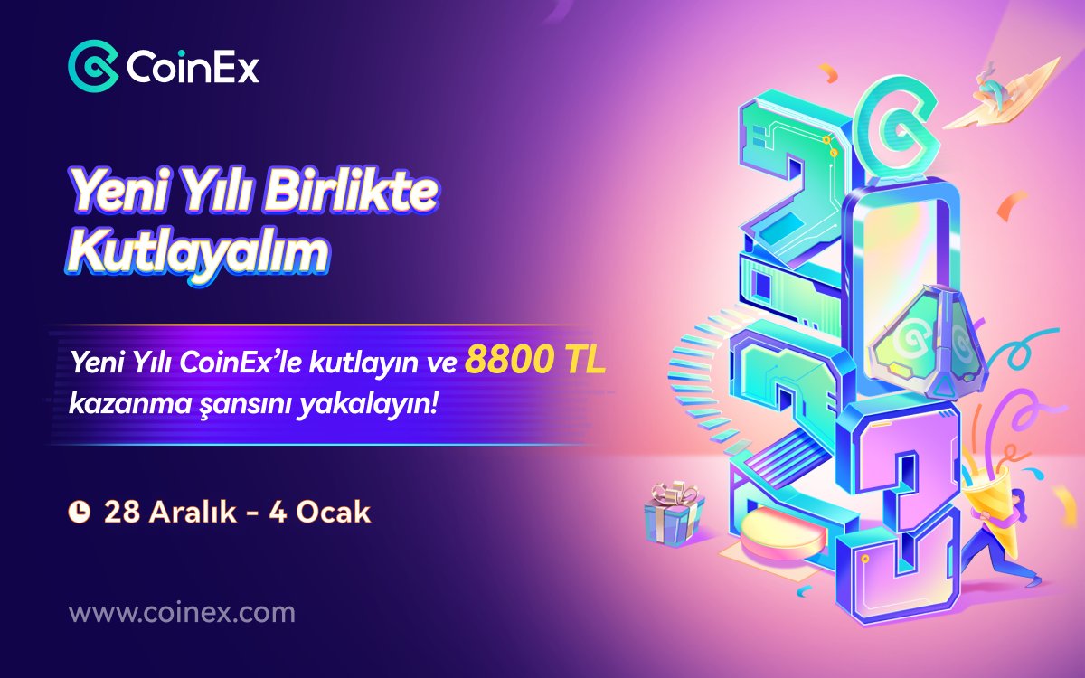 JCWeb3Growth's tweet photo. ❄️Yeni Yılı #CoinEx'le Birlikte Kutlayalım 🥳

🎄 Görevleri tamamlayın https://t.co/7JJ6xEHfqS
🎄 2023 Yılında CoinEx'te neleri görmek isterdin  
🎄 #2023CoinExDileklerim etiketleyin 👇😍

🎁8800 TL Paylaşan Şanslı Kişiden Biri Sen Ol

#CoinExTürkiye #CoinEx2023 #yeniyıl https://t.co/Le9urPcLpE