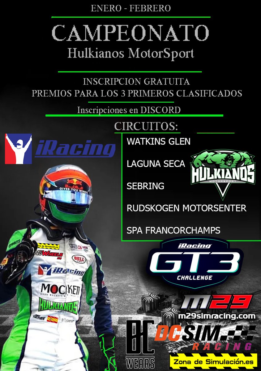 Pues ya son 28 los participantes que se animan a correr el campeonato, no sabes como apuntarte? entra en nuestro discord: discord.gg/KeTgq5aE y apúntate ya quedan muy pocas plazas disponibles!!!