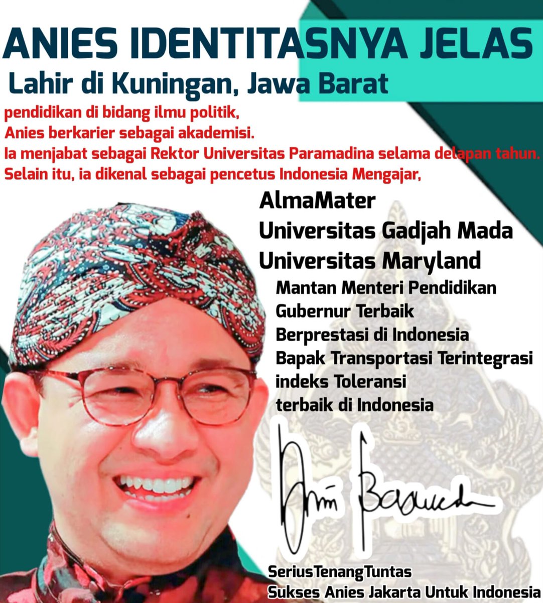 Lia_kurus2's tweet photo. Maju terus Mas @aniesbaswedan 
Semangat Perubahan 2024 Untuk Indonesia Sejahtera.
Jangan Biarkan Orang Baik Berjuang Sendiri.

#JokowiTakutAniesPresiden 
#JokowiTakutAniesPresiden https://t.co/S5yio24nQl