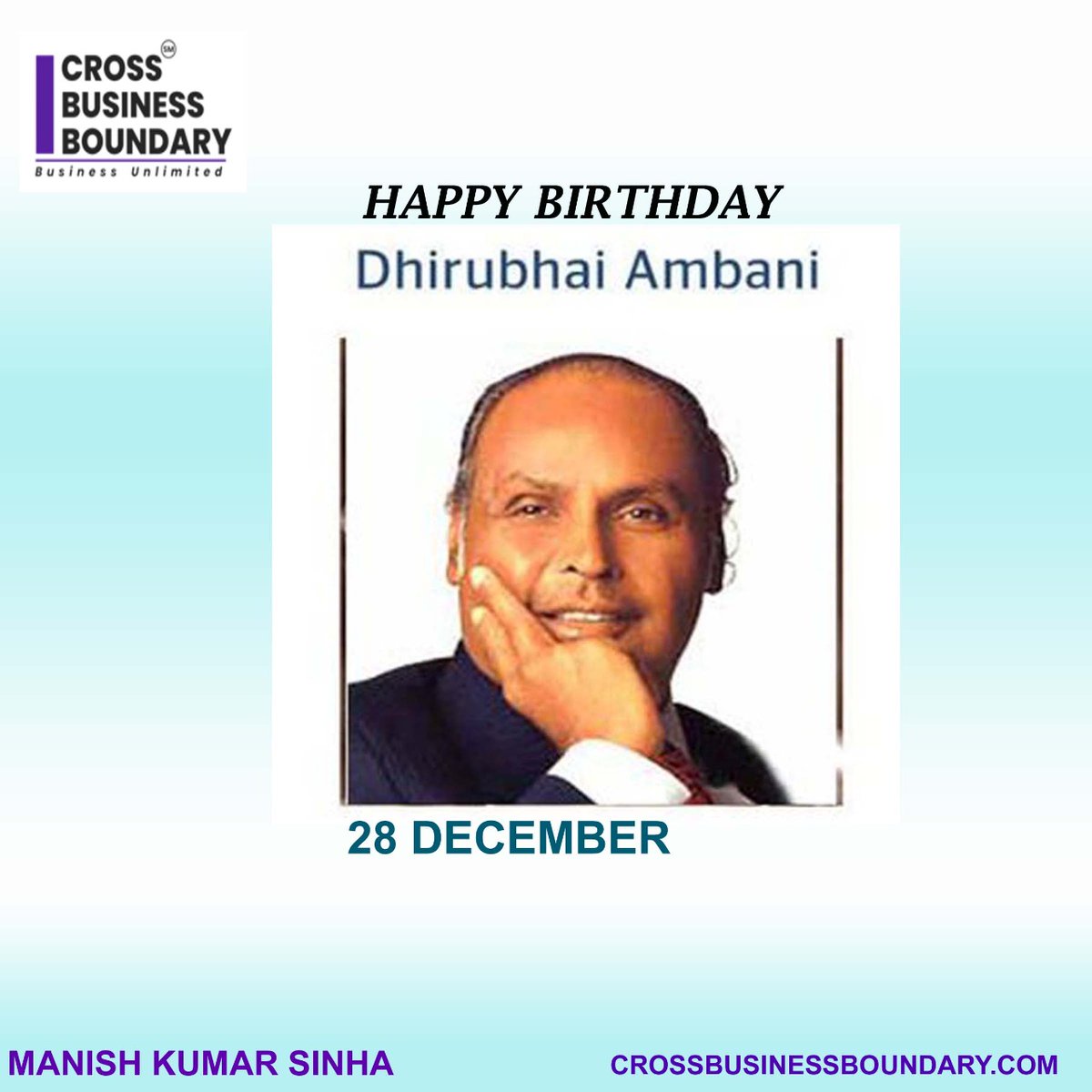 MANISHK83783468's tweet photo. cross business boundary wishes #happy #birthday to #dhirubhaiambani 
#dhiru #ambani #jio https://t.co/W6kBd7Yocx