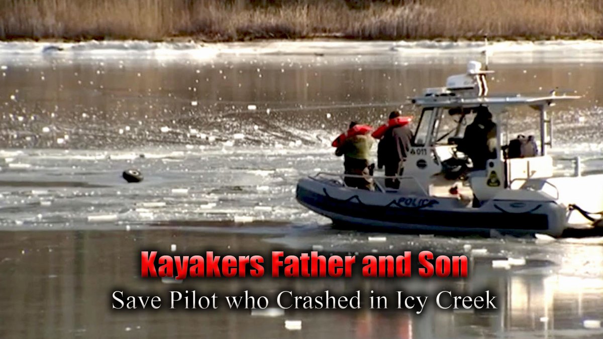 Kayakers father and son save pilot who crashed in icy creek.

On Monday morning, John Gelinne Sr. and his son sprung into action after seeing a tiny aircraft crash land close to their Maryland house into an ice-covered stream.