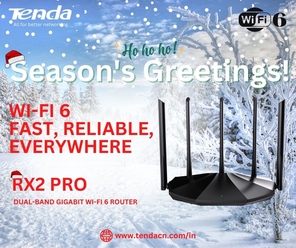 TendaIndia1's tweet photo. Tenda🤝India 🇮🇳
"All for better networking"
Tenda RX2 Pro is a gigabit Wi-Fi 6 router 
Know more: https://t.co/sp3emGXEZN
𝗦𝘁𝗮𝘆 𝗦𝗮𝗳𝗲 𝗮𝗻𝗱 𝗦𝘁𝗮𝘆 𝗖𝗼𝗻𝗻𝗲𝗰𝘁𝗲𝗱!
#RX2Pro #WiFi6 #Wireless #Router #Networking #Devices #InternetWiFi #InternetSpeed #Tenda #TendaIndia https://t.co/10HHTR4aSp