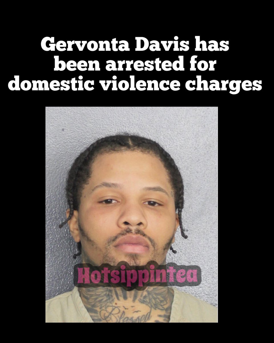 hotsippintea's tweet photo. Gervonta Davis has been arrested for domestic violence charges. https://t.co/58u8qdjsHh