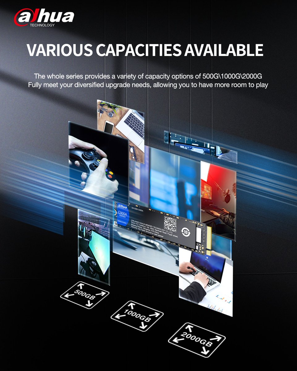 dahuamemory's tweet photo. 500GB✅
1000GB✅
2000GB✅

#dahua C900A series SSD can fully meet your diversified upgrade needs, allowing you to have more room to play💻🎮.

#tech #dahuatechnology #ssd #SSD #devices #pcgaming #laptopgaming #laptopssd https://t.co/IAnDjGVCDM